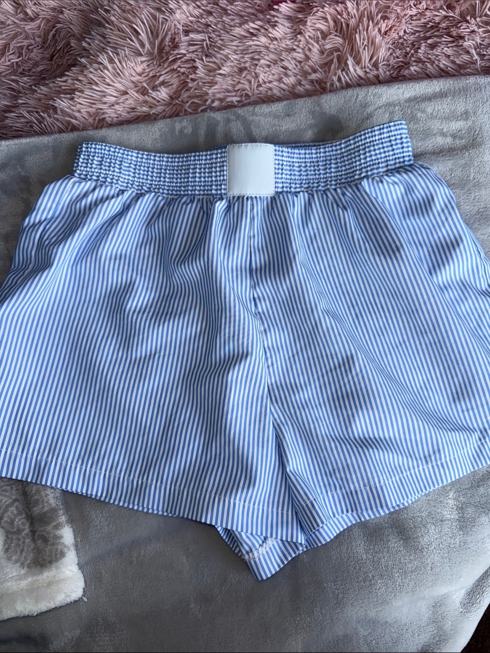 SHEIN Blue & White Striped Bike Shorts